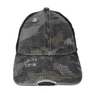 C.C Exclusives Strapback Trucker Hat Ponytail Camo One Size Adjustable